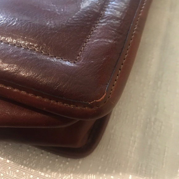 Jack George cognac color Leather Adjustable Strap Crossbody Briefcase - Picture 6 of 16